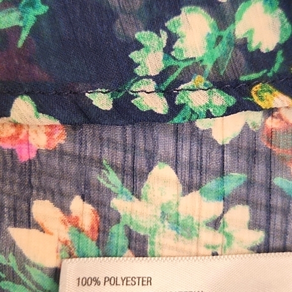 Womens Mossimo navy floral sheer long sleeve top size Small. - Picture 16 of 16